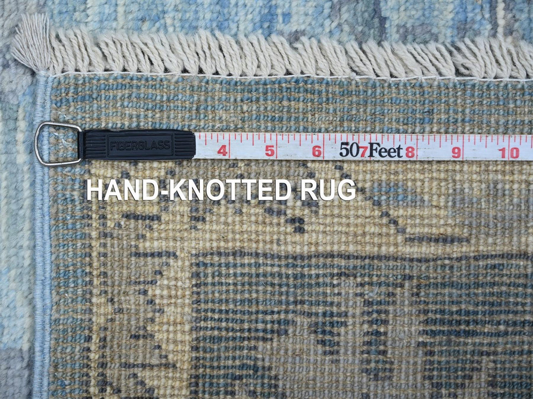 6'0" x 9'0" New Hand Knotted Blue Wool Rectangle Oriental Rug - MOA10222896