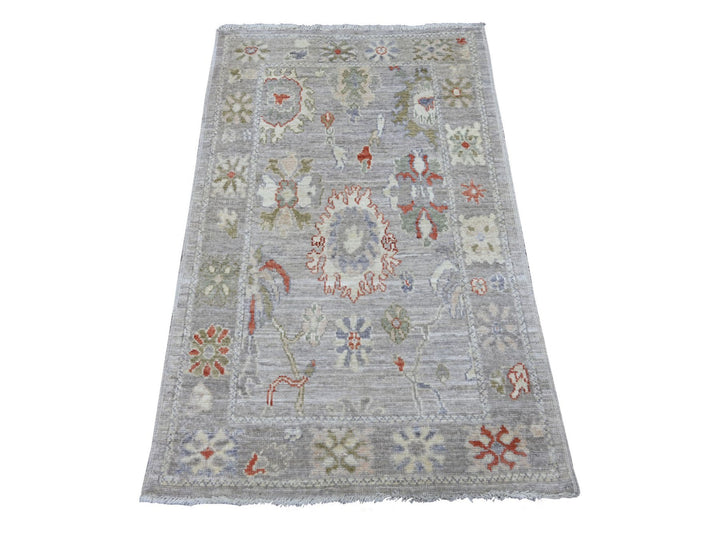 3'0" x 4'11" New Hand Knotted Grey Wool Rectangle Oriental Rug - MOA10222898