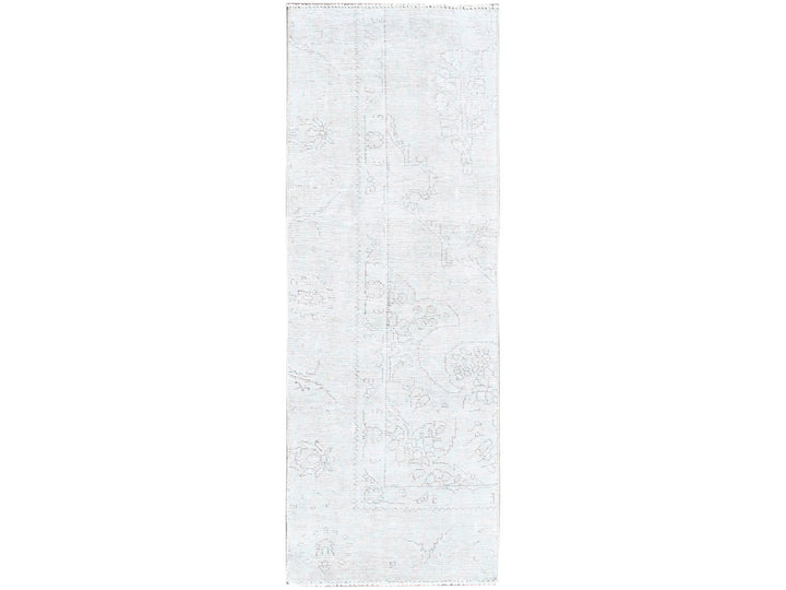 2'2" x 5'10" Vintage Hand Knotted Ivory Wool Runner Oriental Rug - MOA102228