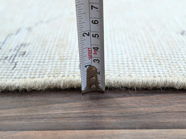2'2" x 5'10" Vintage Hand Knotted Ivory Wool Runner Oriental Rug - MOA102228