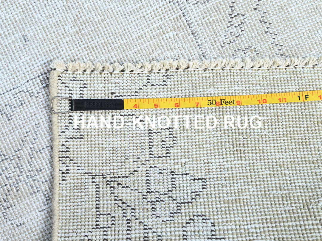 2'2" x 5'10" Vintage Hand Knotted Ivory Wool Runner Oriental Rug - MOA102228