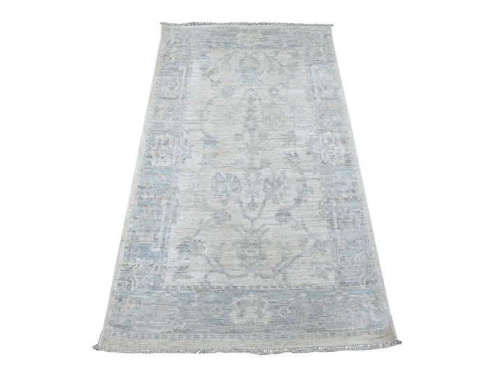 3'1" x 5'5" New Hand Knotted Ivory Wool Rectangle Oriental Rug - MOA10222901