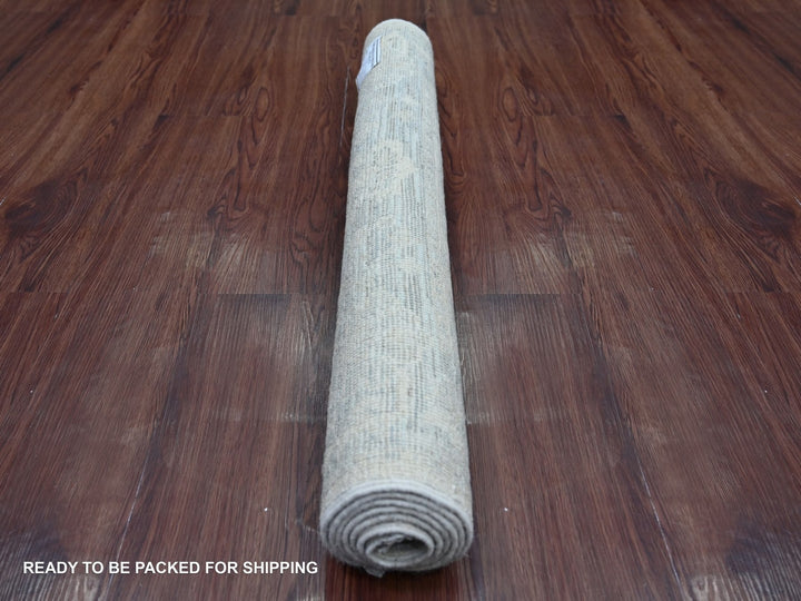 3'1" x 5'5" New Hand Knotted Ivory Wool Rectangle Oriental Rug - MOA10222901