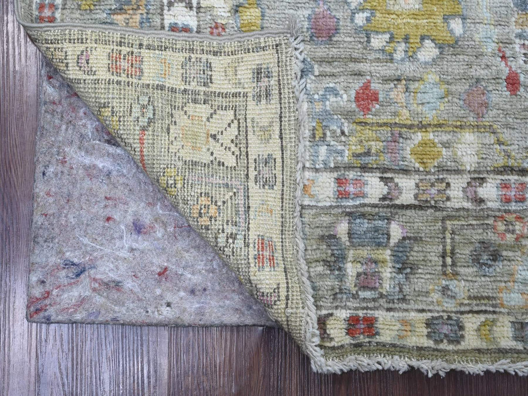 4'1" x 5'11" New Hand Knotted Grey Wool Rectangle Oriental Rug - MOA10222902