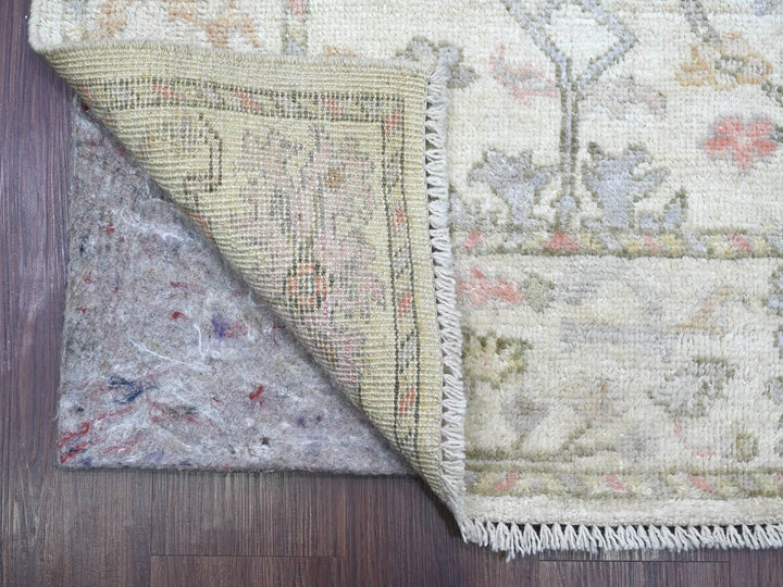 2'11" x 19'6" New Hand Knotted Ivory Wool Runner Oriental Rug - MOA10222905