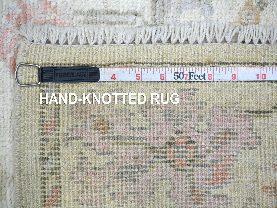 2'11" x 19'6" New Hand Knotted Ivory Wool Runner Oriental Rug - MOA10222905