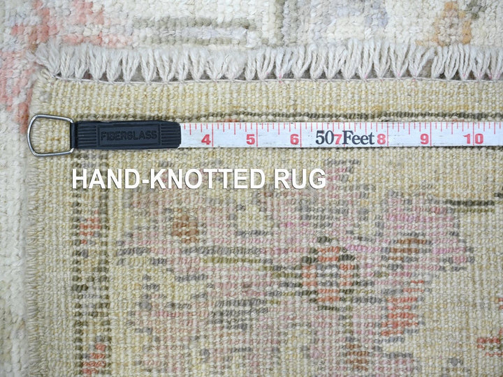 2'11" x 19'6" New Hand Knotted Ivory Wool Runner Oriental Rug - MOA10222905