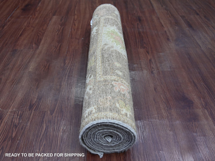 2'10" x 12'0" New Hand Knotted Brown Wool Runner Oriental Rug - MOA10222906