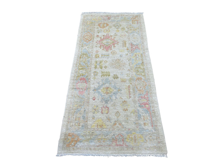 2'10" x 6'0" New Hand Knotted Grey Wool Runner Oriental Rug - MOA10222907