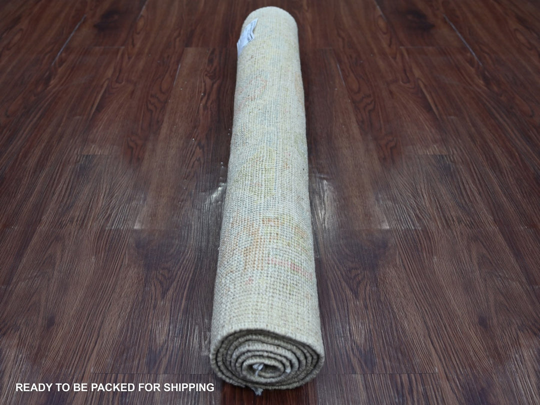 2'10" x 6'0" New Hand Knotted Grey Wool Runner Oriental Rug - MOA10222907