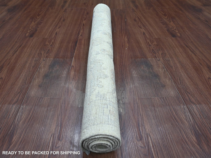 3'1" x 4'10" New Hand Knotted Ivory Wool Rectangle Oriental Rug - MOA10222908