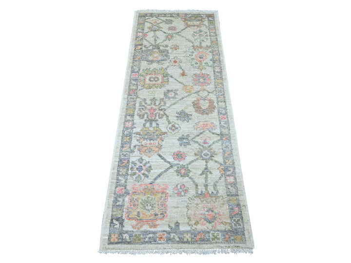 2'3" x 5'11" New Hand Knotted Grey Wool Runner Oriental Rug - MOA10222909