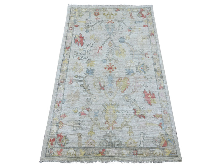 3'0" x 5'0" New Hand Knotted Grey Wool Rectangle Oriental Rug - MOA10222910