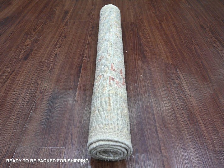 3'0" x 4'10" New Hand Knotted Ivory Wool Rectangle Oriental Rug - MOA10222912