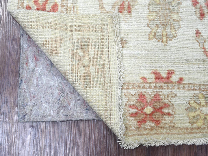 3'2" x 4'11" New Hand Knotted Ivory Wool Rectangle Oriental Rug - MOA10222913