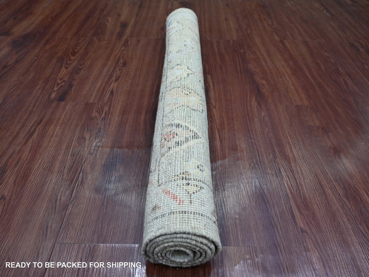 3'3" x 4'11" New Hand Knotted Grey Wool Rectangle Oriental Rug - MOA10222914