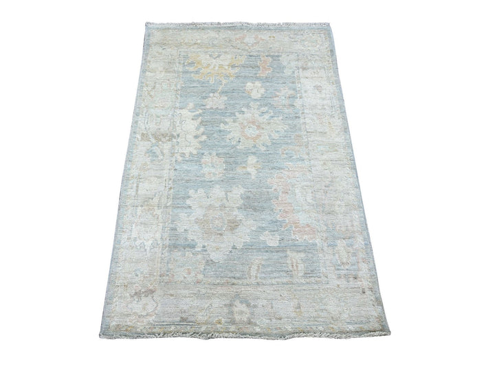 3'2" x 5'0" New Hand Knotted Blue Wool Rectangle Oriental Rug - MOA10222918