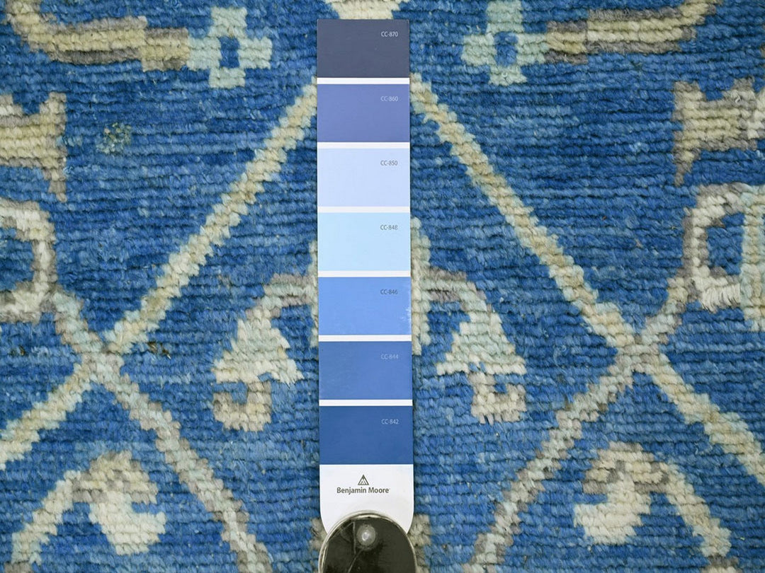 2'11" x 4'8" New Hand Knotted Blue Wool Rectangle Oriental Rug - MOA10222919