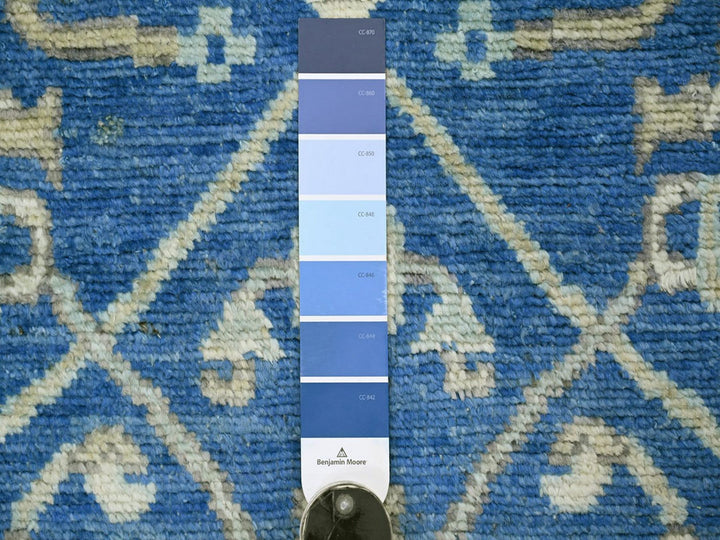 2'11" x 4'8" New Hand Knotted Blue Wool Rectangle Oriental Rug - MOA10222919