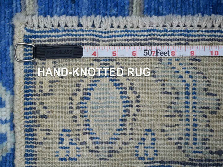 2'11" x 4'8" New Hand Knotted Blue Wool Rectangle Oriental Rug - MOA10222919
