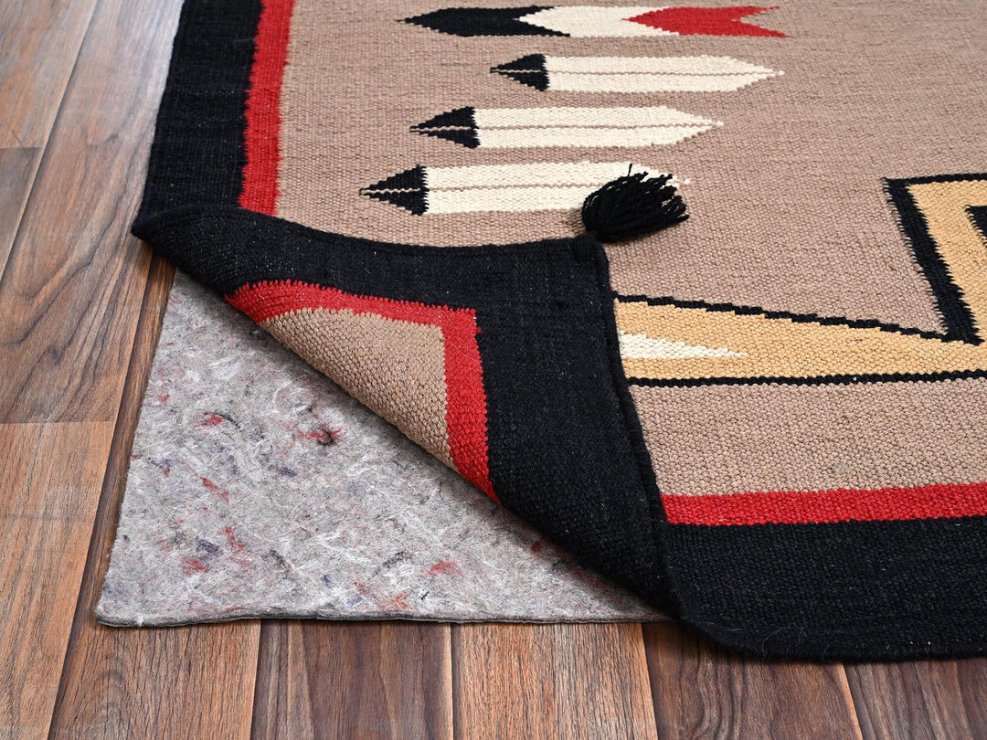5'3" x 6'10" New Hand Woven Brown Wool Rectangle Oriental Rug - MOA1022291
