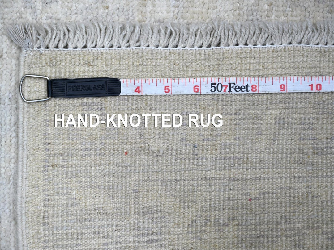 2'11" x 4'10" New Hand Knotted Ivory Wool Rectangle Oriental Rug - MOA10222922