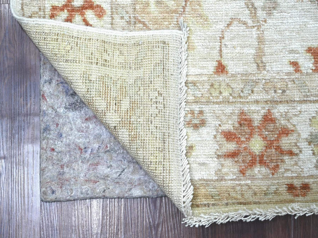 3'10" x 5'10" New Hand Knotted Ivory Wool Rectangle Oriental Rug - MOA10222924
