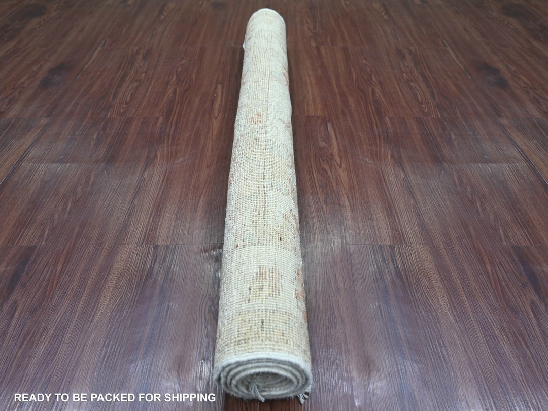 3'10" x 5'10" New Hand Knotted Ivory Wool Rectangle Oriental Rug - MOA10222924
