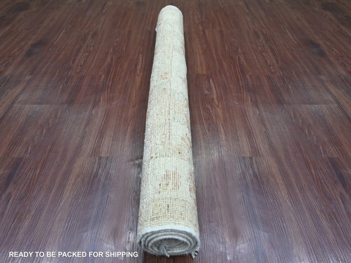 3'10" x 5'10" New Hand Knotted Ivory Wool Rectangle Oriental Rug - MOA10222924