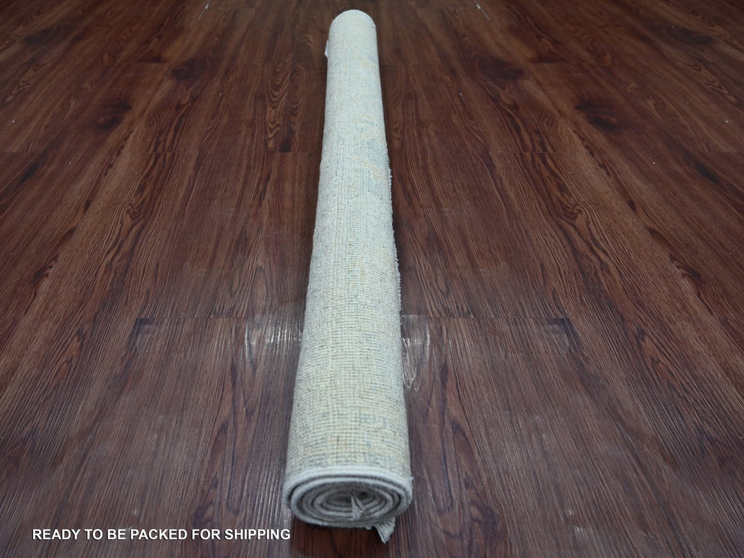 4'2" x 5'10" New Hand Knotted Blue Wool Rectangle Oriental Rug - MOA10222926