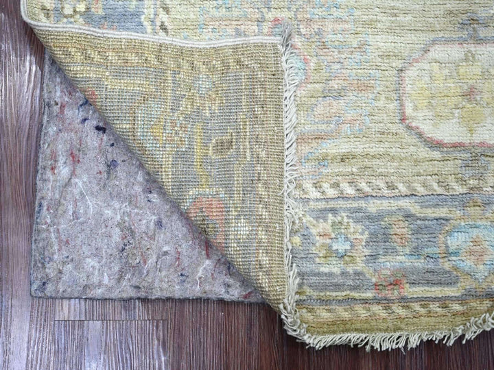 4'1" x 6'1" New Hand Knotted Green Wool Rectangle Oriental Rug - MOA10222927