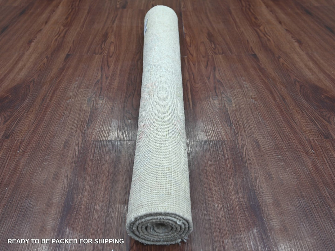 3'1" x 5'0" New Hand Knotted Grey Wool Rectangle Oriental Rug - MOA10222929