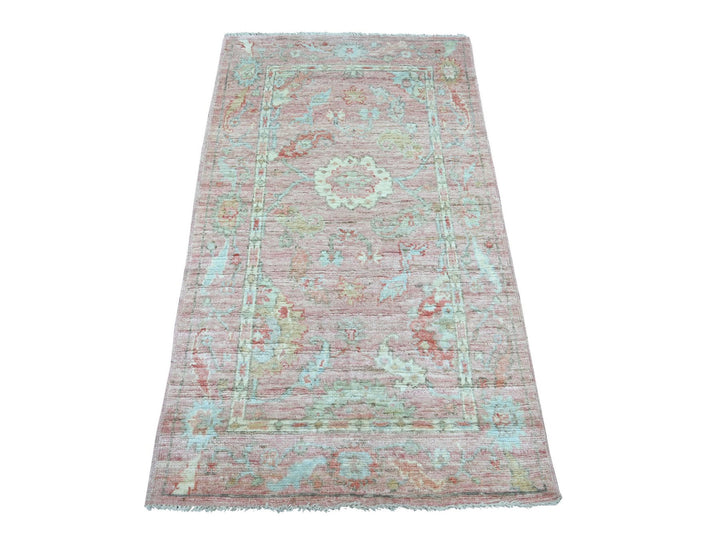 2'10" x 4'11" New Hand Knotted Pink Wool Rectangle Oriental Rug - MOA10222930