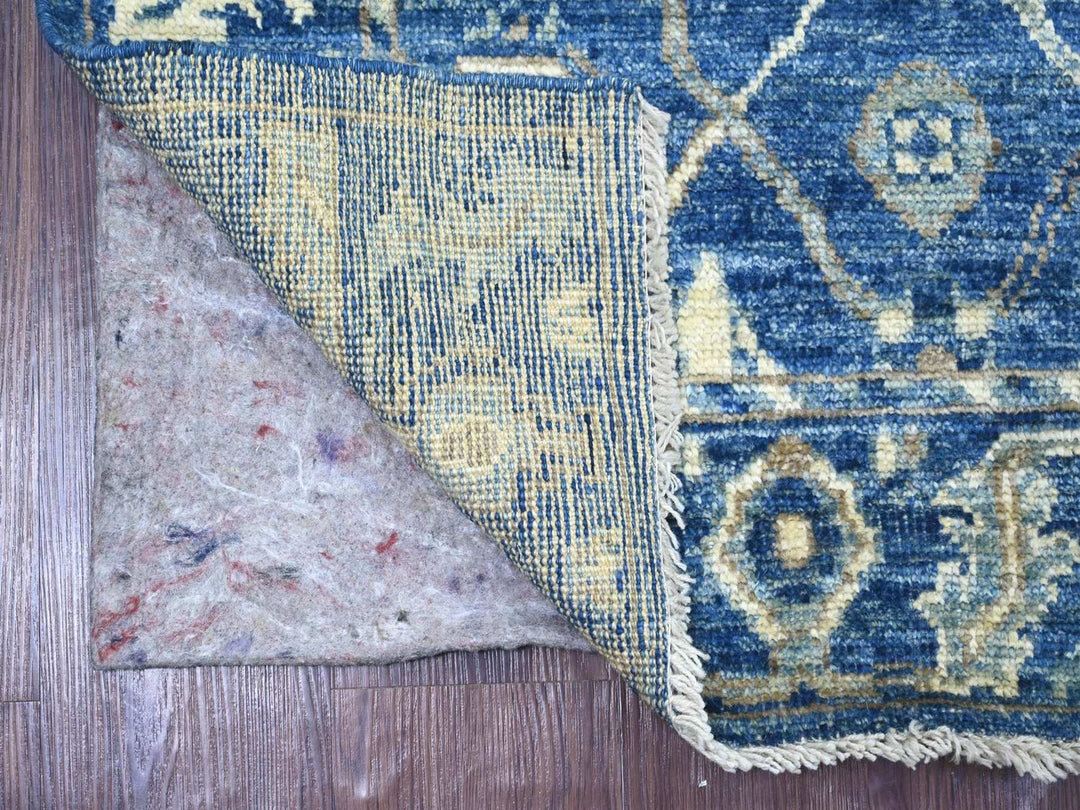 3'1" x 4'8" New Hand Knotted Blue Wool Rectangle Oriental Rug - MOA10222931