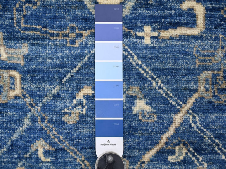 3'1" x 4'8" New Hand Knotted Blue Wool Rectangle Oriental Rug - MOA10222931