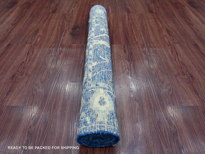 3'1" x 4'8" New Hand Knotted Blue Wool Rectangle Oriental Rug - MOA10222931
