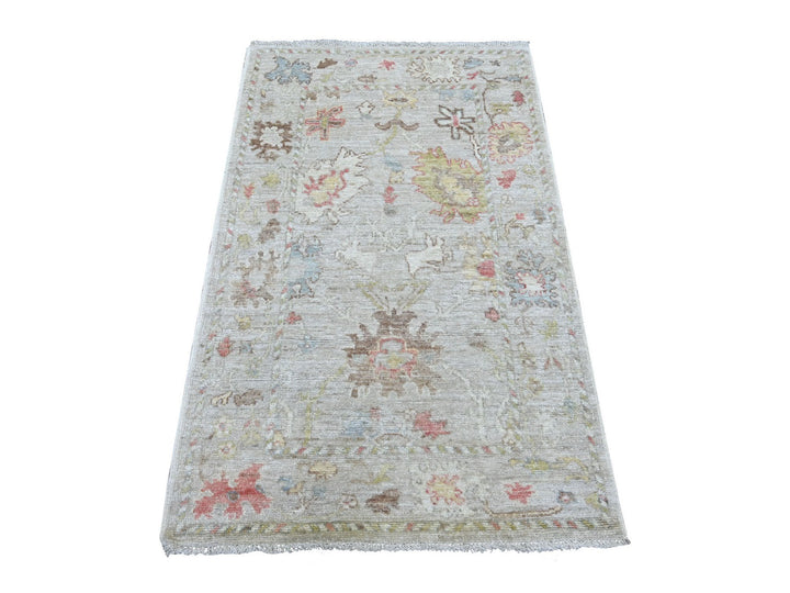 3'1" x 4'11" New Hand Knotted Grey Wool Rectangle Oriental Rug - MOA10222932
