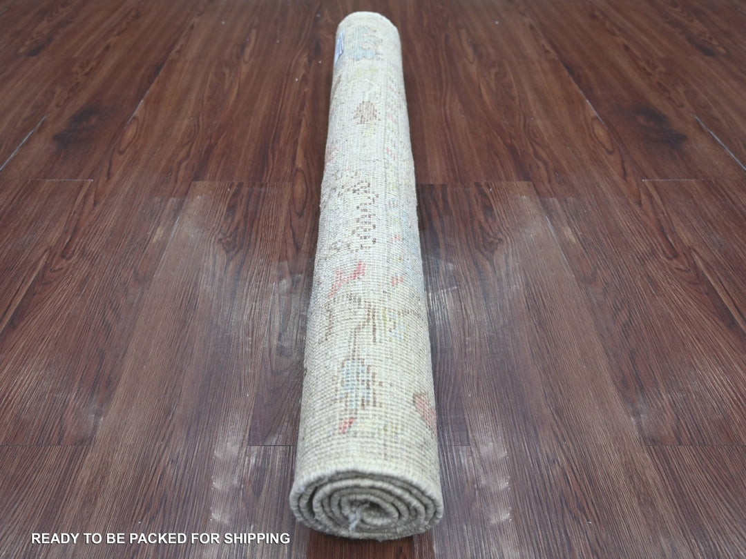 3'1" x 4'11" New Hand Knotted Grey Wool Rectangle Oriental Rug - MOA10222932
