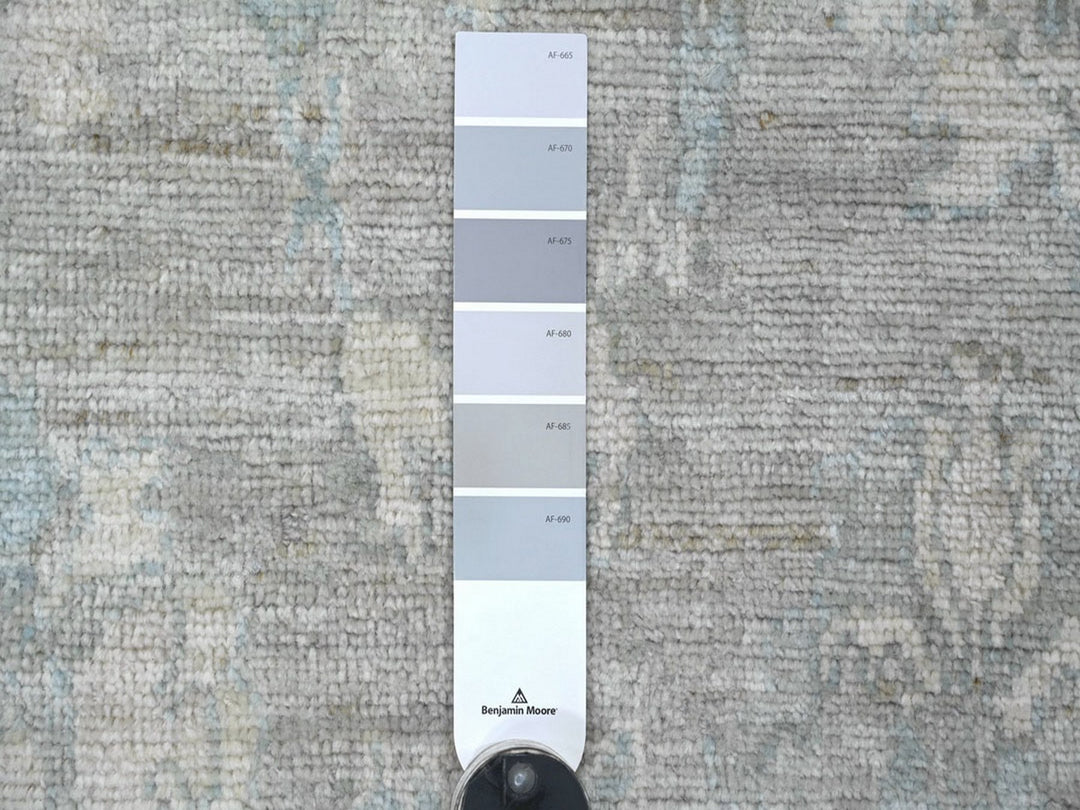 2'11" x 4'10" New Hand Knotted Grey Wool Rectangle Oriental Rug - MOA10222933