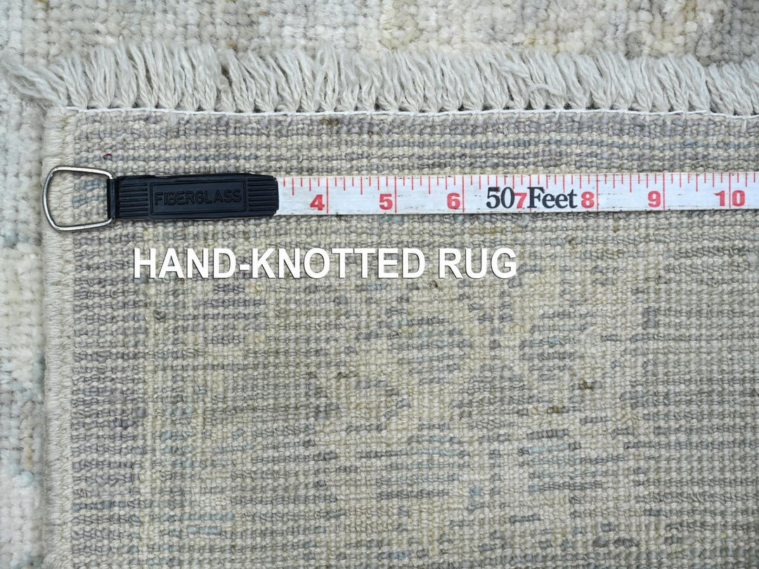 2'11" x 4'10" New Hand Knotted Grey Wool Rectangle Oriental Rug - MOA10222933