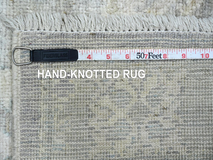 2'11" x 4'10" New Hand Knotted Grey Wool Rectangle Oriental Rug - MOA10222933