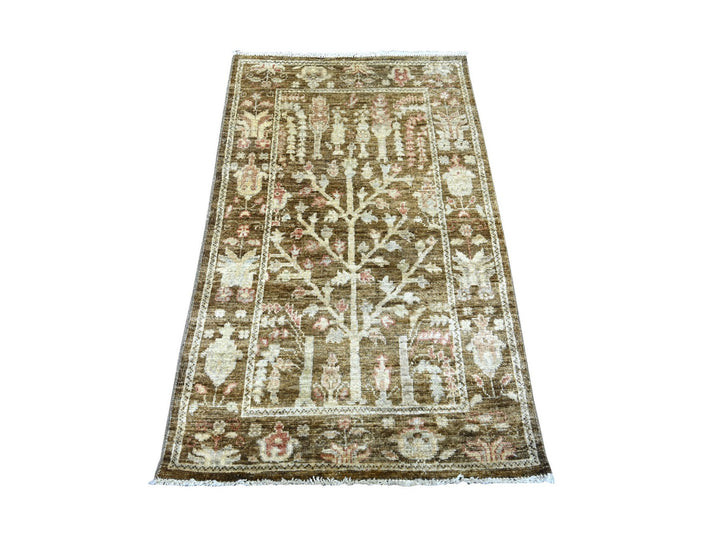 3'0" x 4'10" New Hand Knotted Brown Wool Rectangle Oriental Rug - MOA10222934