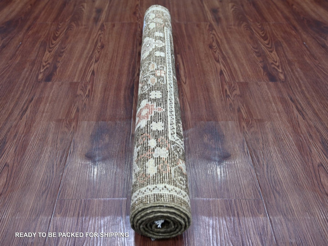3'0" x 4'10" New Hand Knotted Brown Wool Rectangle Oriental Rug - MOA10222934