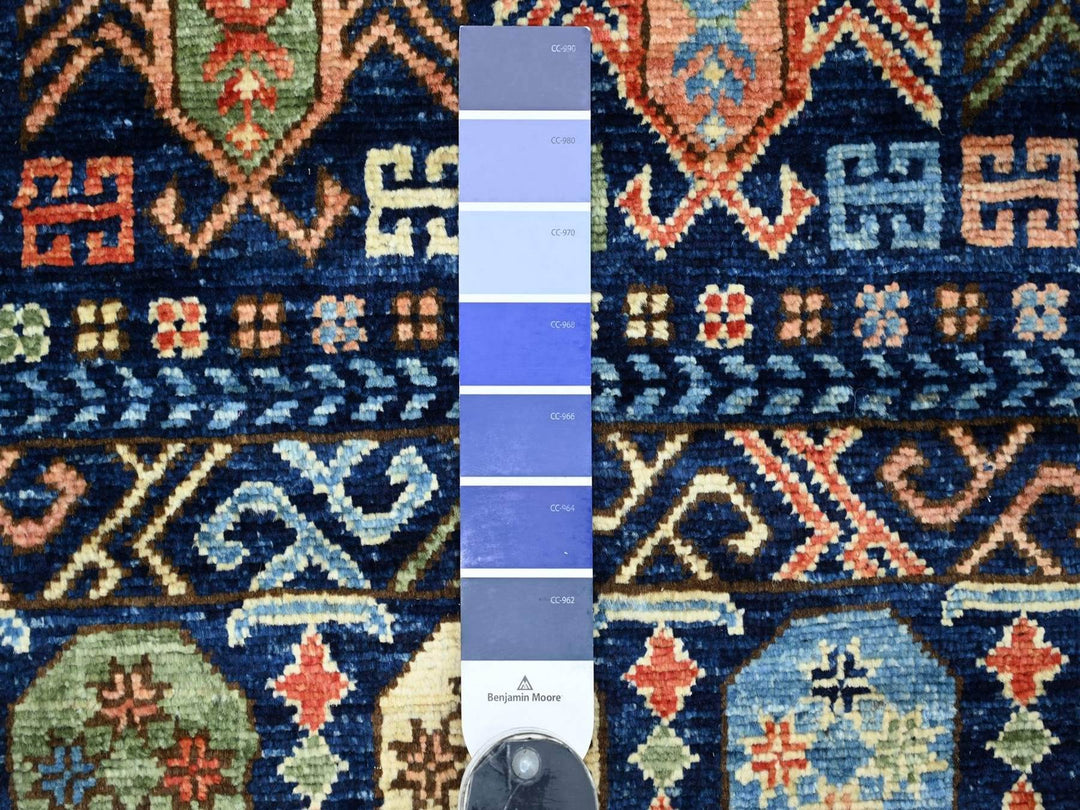 2'8" x 6'4" New Hand Knotted Blue Wool Runner Oriental Rug - MOA10222936