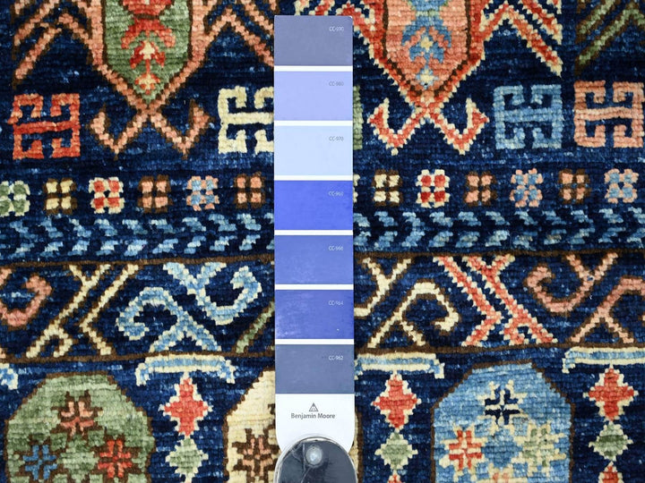 2'8" x 6'4" New Hand Knotted Blue Wool Runner Oriental Rug - MOA10222936