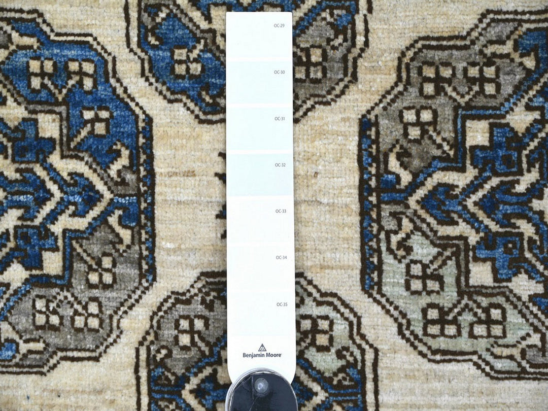 3'11" x 5'11" New Hand Knotted Ivory Wool Rectangle Oriental Rug - MOA10222937