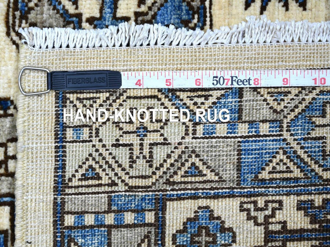 3'11" x 5'11" New Hand Knotted Ivory Wool Rectangle Oriental Rug - MOA10222937