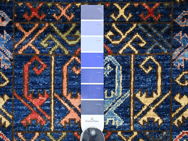 2'11" x 6'3" New Hand Knotted Blue Wool Runner Oriental Rug - MOA10222938
