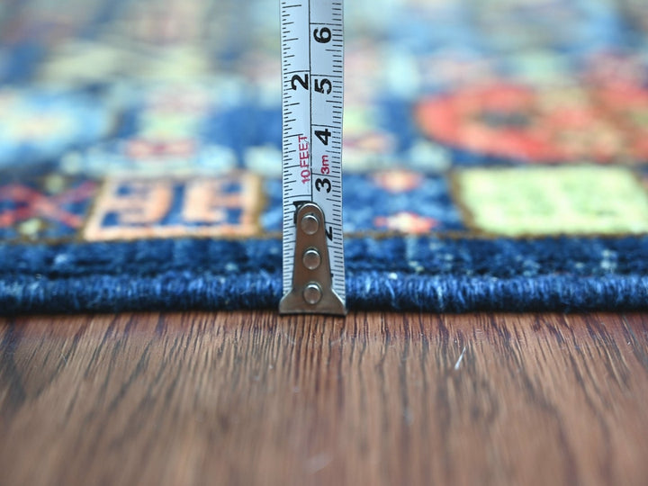 2'11" x 6'3" New Hand Knotted Blue Wool Runner Oriental Rug - MOA10222938