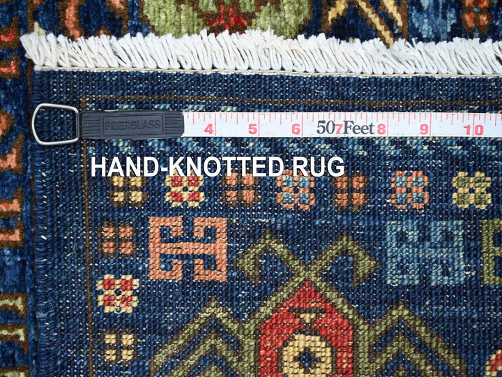 2'11" x 6'3" New Hand Knotted Blue Wool Runner Oriental Rug - MOA10222938